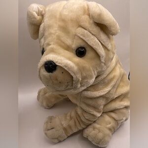 Vintage Realistic Dog Plush Bulldog Shar Pei Style Wrinkled Puppy 15” Toy Works
